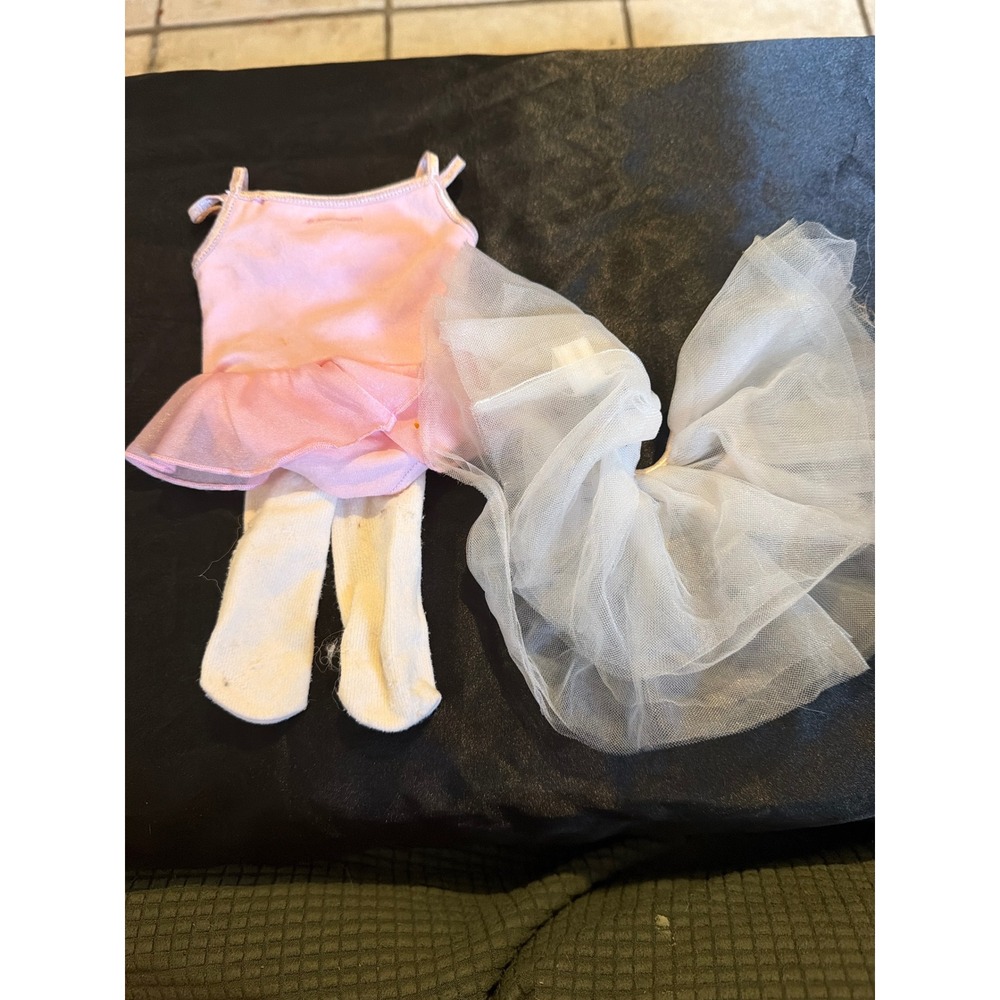 American girl, doll ballet dance leotard with tights and extra tutu